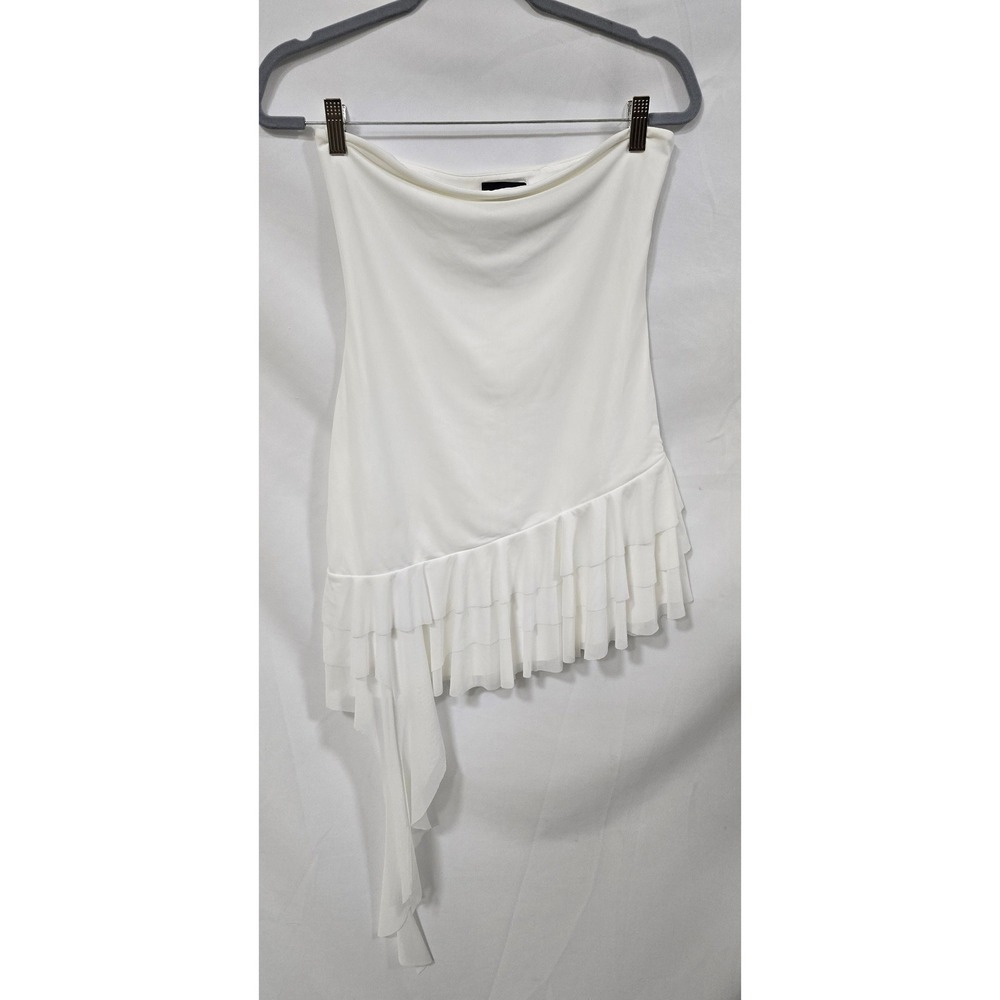 Majorelle women M white mini‎ dress asymmetric cocktail strapless coquette
